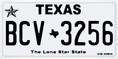 TX license plate BCV3256
