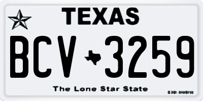 TX license plate BCV3259