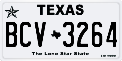 TX license plate BCV3264