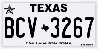 TX license plate BCV3267