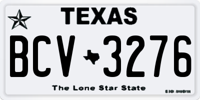 TX license plate BCV3276