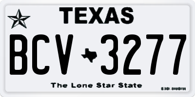 TX license plate BCV3277