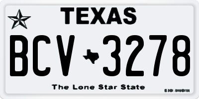 TX license plate BCV3278