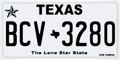 TX license plate BCV3280