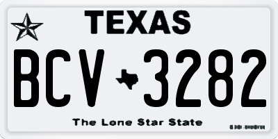 TX license plate BCV3282