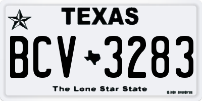 TX license plate BCV3283