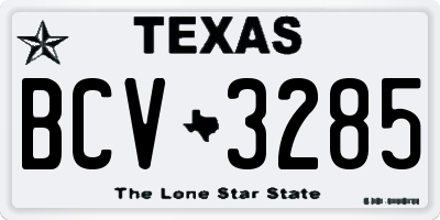 TX license plate BCV3285