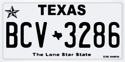 TX license plate BCV3286