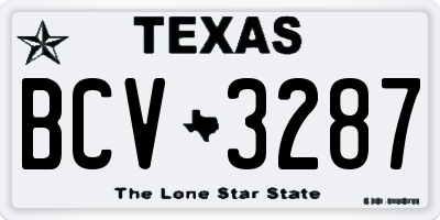 TX license plate BCV3287