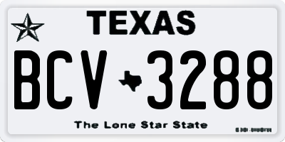 TX license plate BCV3288