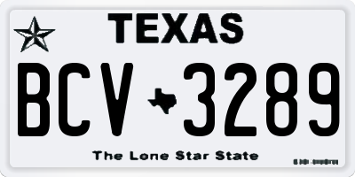 TX license plate BCV3289