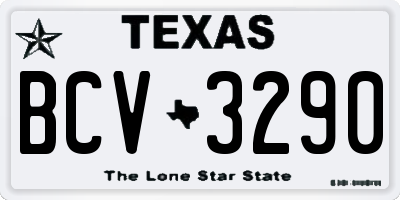 TX license plate BCV3290