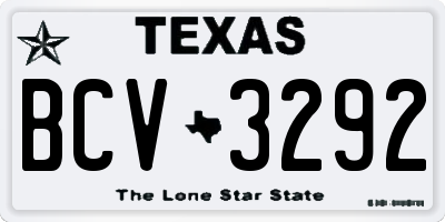 TX license plate BCV3292
