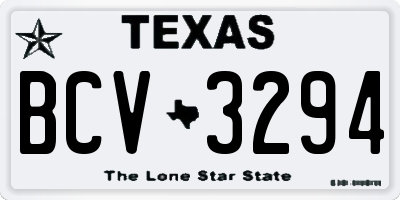 TX license plate BCV3294