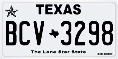 TX license plate BCV3298