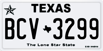 TX license plate BCV3299
