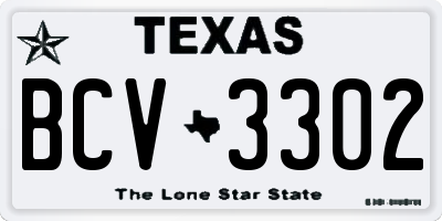 TX license plate BCV3302