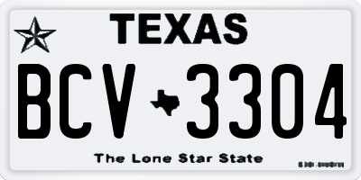 TX license plate BCV3304