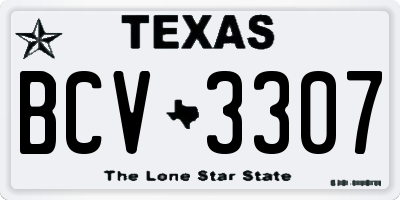 TX license plate BCV3307