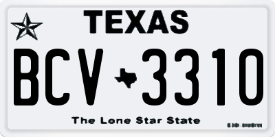 TX license plate BCV3310