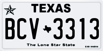 TX license plate BCV3313