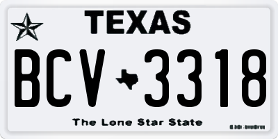 TX license plate BCV3318