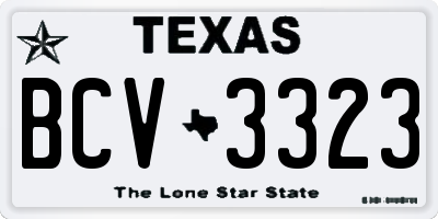 TX license plate BCV3323