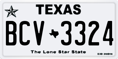 TX license plate BCV3324