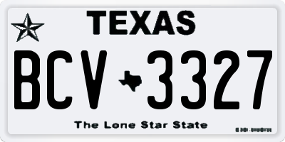TX license plate BCV3327