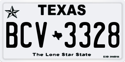 TX license plate BCV3328