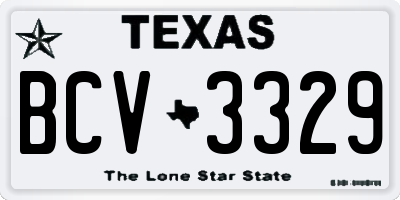 TX license plate BCV3329