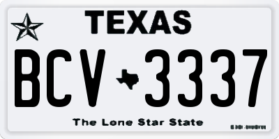 TX license plate BCV3337