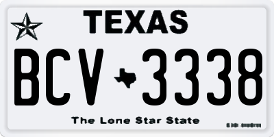 TX license plate BCV3338