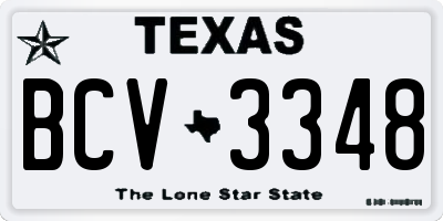 TX license plate BCV3348