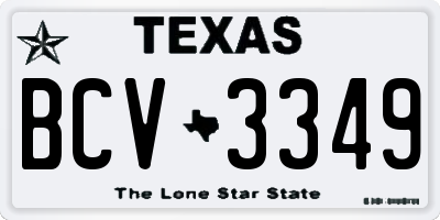 TX license plate BCV3349