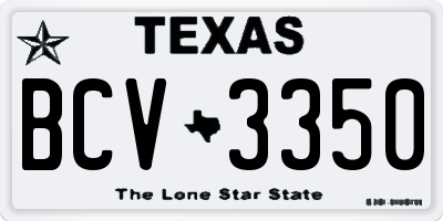 TX license plate BCV3350