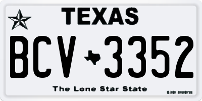 TX license plate BCV3352