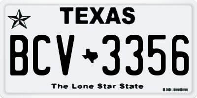 TX license plate BCV3356