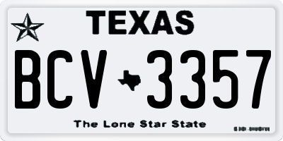 TX license plate BCV3357