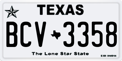 TX license plate BCV3358