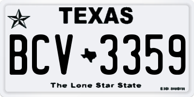 TX license plate BCV3359