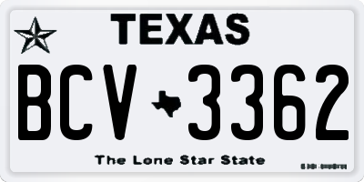 TX license plate BCV3362