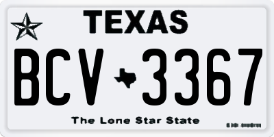 TX license plate BCV3367