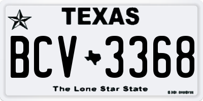 TX license plate BCV3368