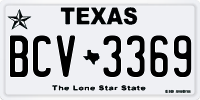 TX license plate BCV3369