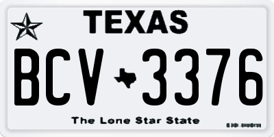 TX license plate BCV3376