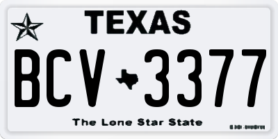 TX license plate BCV3377