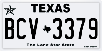 TX license plate BCV3379