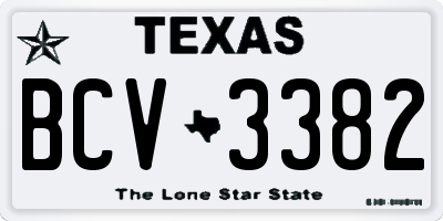 TX license plate BCV3382