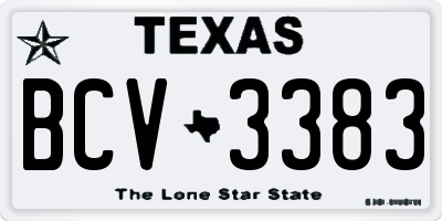 TX license plate BCV3383